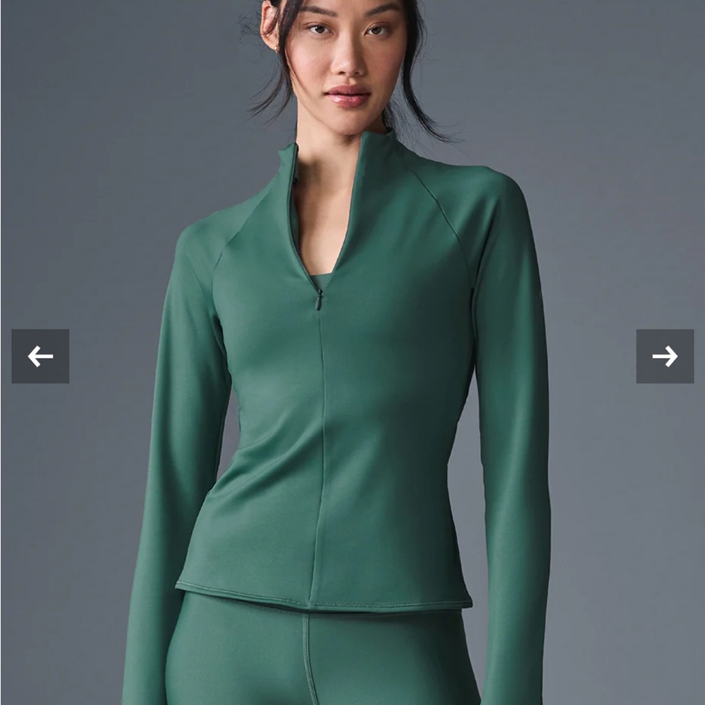 Alo Yoga Airlift Winter Warm 1/4 Zip Long Sleeve - Color Winter Ivy